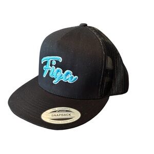 Mens Black and Blue Snapback Cap